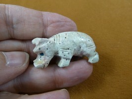 (Y-HIP-39) white tan HIPPO Hippopotamus gem Gemstone figurine SOAPSTONE ... - $8.59