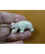 (Y-HIP-39) white tan HIPPO Hippopotamus gem Gemstone figurine SOAPSTONE ... - $8.59