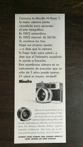 Vintage 1965 Minolta Hi-Matic 7 Camera Spanish Espanol  Original Ad - RARE - £7.55 GBP