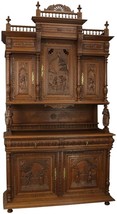 Antique Buffet Brittany Sideboard Carved Figures Pastoral Folk Scenes Ru... - £4,467.60 GBP