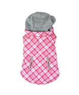 Flannel Pink and White Plaid Sweatshirt Hoodie with Removable Hood Sizes... - $649.56 MXN