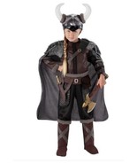 Teetot Boys Girls Viking Costume Brown Jumpsuit Cape Horns Helmet Axe Ha... - $89.42 CAD