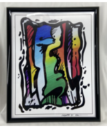 Manic Energy Abstract Art Print Signed Langston 2/100 Acrylic-Frame 16x20 - $47.49