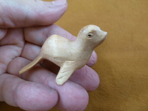 (Q210-9) small baby Seal sea lion Satinwood WOOD carving wooden FIGURINE... - $10.62