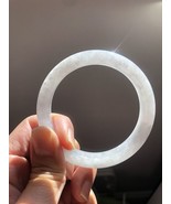 55.5mm Genuine Burmese Grade A Jadeite Bangle Bracelet 翡翠玉鐲手鐲冰糯種 Half Icy - $514.53 CAD