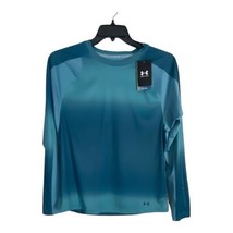 Under Armour Womens Athletic Shirt Adult Size Large Fitted Blue Long Sle... - $31.84