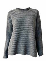 Women Side Slit Crew Neck Wool Knit Sweater - £158.38 GBP