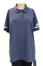 Adidas ClimaLite Gray Team Iconic Short Sleeve Polo Shirt Women&#39;s 2XL  NWT - £66.67 GBP