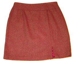 Hillard &amp; Hanson Skirt Wool Blend Womens Size 12 Tweed Lined Rust Classic - £7.98 GBP