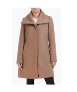 Cole Haan Signature Wide Lapel Wool Blend Coat, Size 12 Camel Classic Ch... - $272.17 CAD