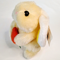 Vtg Easter Bunny Stuffed Animal Plush Felt Carrot Cuddle Wit Toys 6 in w... - $9.95