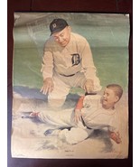 Vintage TY COBB BASEBALL Top Wall Calendar Mexican Bill Medcalf Art From... - €227,40 EUR