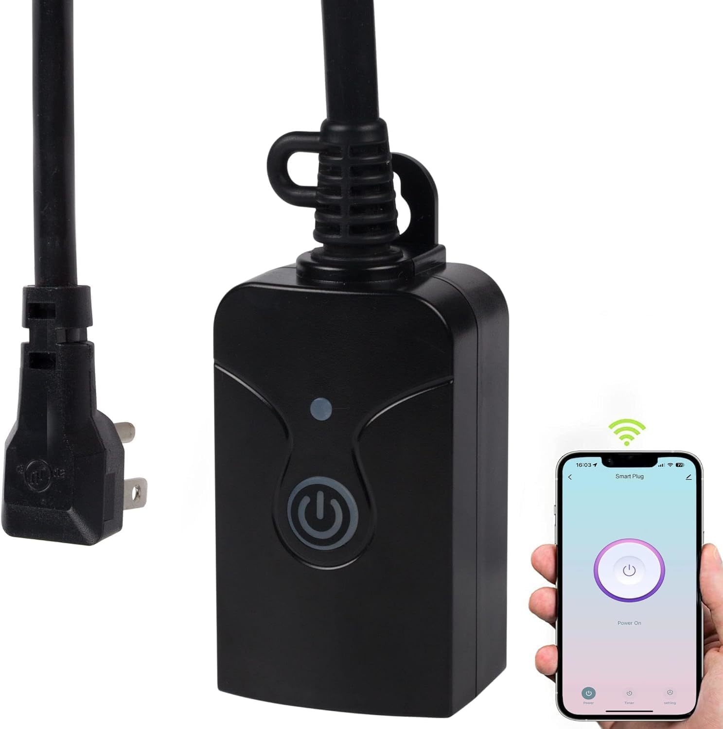 Outdoor Smart Wifi Plug Outlet, Hbn Heavy Duty Wi-Fi Timer With One Grou... - $44.94
