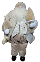 Vintage Christmas Decor Santa Doll /Figurine 24.5&quot; with Bottle Brush Tre... - £58.25 GBP