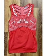 Athleta Seamless Stretch Stride Tank Top Red &amp; White Printed Women&#39;s Siz... - $29.85 CAD