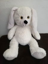 Nanco Puppy Dog Plush Stuffed Animal White Chevron Zig Zag Fur Black Nose - £27.67 GBP