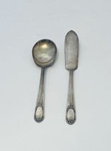 Rogers & Bros Garland Rapture Silverplate Master Butter Knife & Sugar Spoon - $16.71