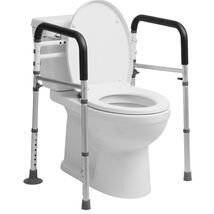 Modern Toilet Safety Frame with Handles – Supportive &amp; Detachable for Co... - $98.95