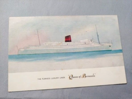 1962 Queen Of Bermuda Luxury Ocean Liner Cruise Ship Postcard - £3.90 GBP