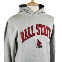 Ball State Cardinals Pullover Hoodie Sweatshirt Small Gray Sewn Letterin... - £13.44 GBP