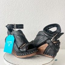 Lane Boots LEXINGTON Womens Black Wedges 9 Western Sandals Cowgirl Woode... - $158.40