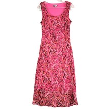 Believe Womens Dress Size 10 Floral Pink Red Sleeveless Vintage Made in USA - £15.23 GBP