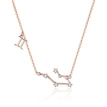 BISAER 12 Constellation Series 925 Sterling Silver Zodiac Pendant Necklace for W - £18.17 GBP