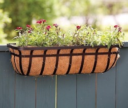 Panacea ® Flat Iron ® Window/Deck Planter 30&#39;&#39; w/Coco Liner, Steel Powde... - $34.64