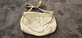 WOMEN&#39;S VINTAGE BEIGE LEATHER HANDBAG - £3.86 GBP