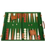 Open Box! 15&quot; Deluxe Middleton Games Backgammon Set - Green Velour - £43.32 GBP