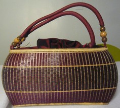 Thai Design Red Bamboo Bag - £67.70 GBP