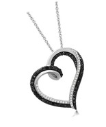 Sterling Silver 1/3 Cttw Natural Black and White 18 - £373.80 GBP