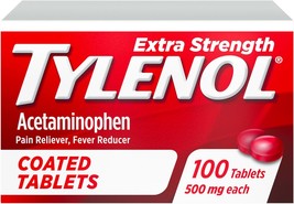 Tylenol Extra Strength Pain Relief Coated Tablets for Adults, 500mg Acetaminophe - £20.70 GBP