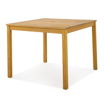 Patio Square Dining Table Acacia Wood Outdoor Bistro w/ 1.9&quot; Umbrella Hole Yard - £144.73 GBP
