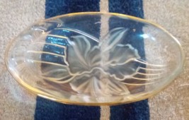 Vintage Mikasa, Studio Nova, Golden Orchid, Oval, Gold Rimmed Clear Glass Dish - £12.64 GBP