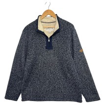 Orvis Sweater Mens Large Blue Sherpa Fleece Quarter Zip Pullover Outdoor... - $39.59