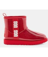 New UGG Classic Clear Mini Women Fashion Boots Size 5 Ribbon Red - €63,40 EUR