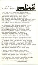 Postcard Paul Hennessey Poem &quot;In My Black Hills&quot; Black Hills South Dakota Q16 - $9.85