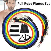 11 Pcs Workout Resistance Bands Set Pull Rope with Handles Home Fitness Set - $16.81