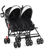 Foldable Twin Baby Double Stroller Ultralight Umbrella Kids Stroller-Bla... - $3,264.11 MXN