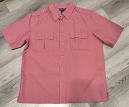 John Blair Mens Button Down Shirt Two Pocket Salmon Size L - $11.97