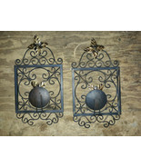 20FF36 WALL SCONCE IRON CANDLE HOLDERS, ABOUT 16&quot; TALL, VERY GOOD CONDITION - £14.70 GBP