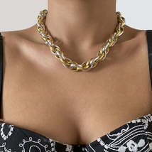 Two-Tone Twisted Chain Necklace - £10.92 GBP