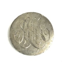 Antique Etched Initial Letter Sign German States Prussia 1866 Coin Dime Brooch - £74.95 GBP