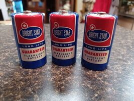 Bright Star Vintage Antique Size D Cell Flashlight Battery Set Lot Of 3 ... - $35.63