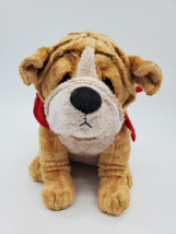 Russ Berrie Thurber Bulldog Shar Pei Tan w Bandana 11&quot; Plush Stuffed Toy... - £7.91 GBP