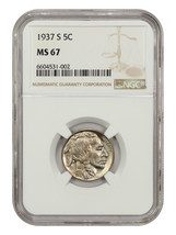 1937-S 5C Ngc MS67 - £712.37 GBP