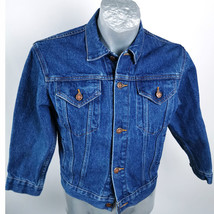 Lands End Denim Boy Jacket Blue Size M Teen Long Sleeve Metal Buttons - £29.50 GBP