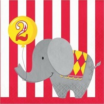 Circus Time 2nd Birthday 3-Ply Lunch Napkins 16 Pack Birthday Party Decoration - £8.78 GBP