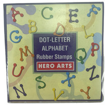 Dot Letter Alphabet Rubber Stamp Set 30 pc Hero Arts New Sealed Vintage ... - $14.48